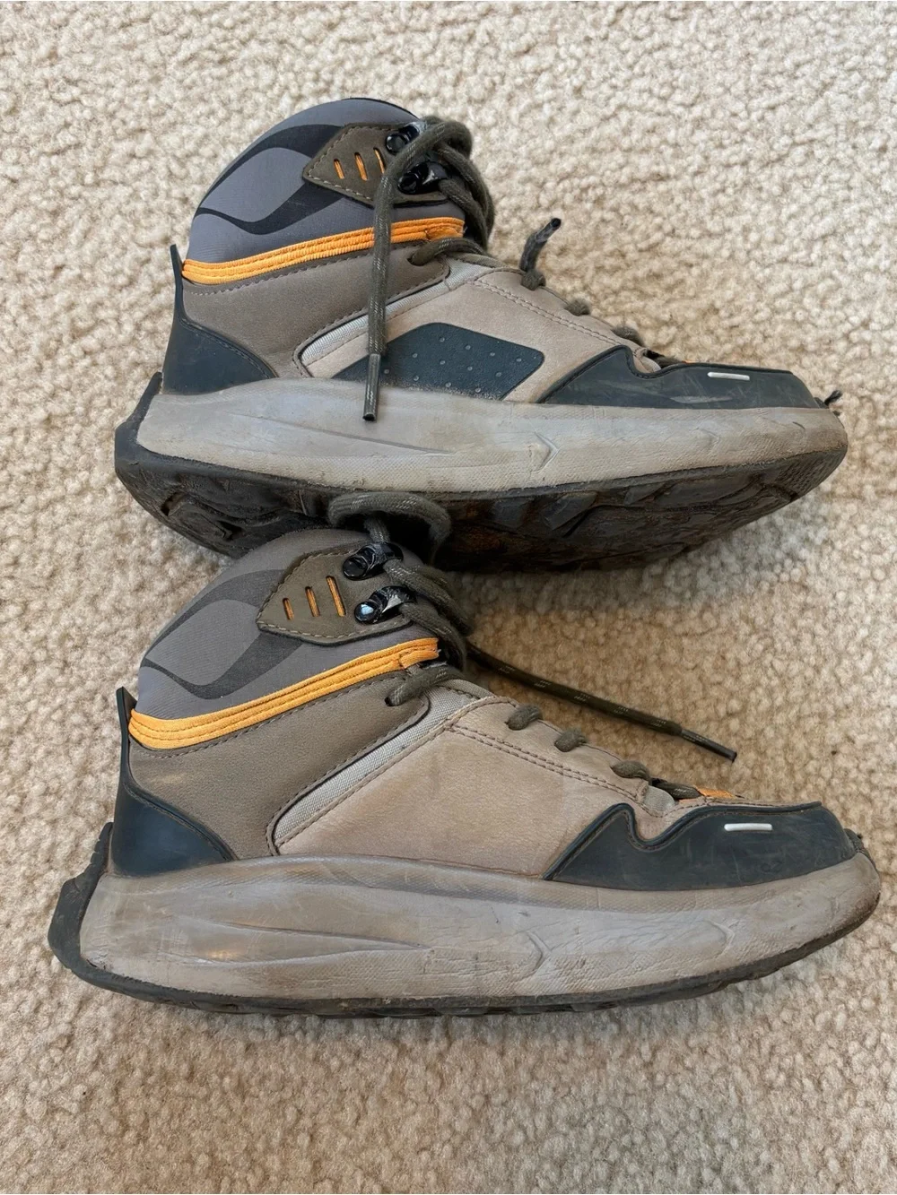 Zara Kids Outdoor Hiking Boots - Gray with Orange Accents Size 1
